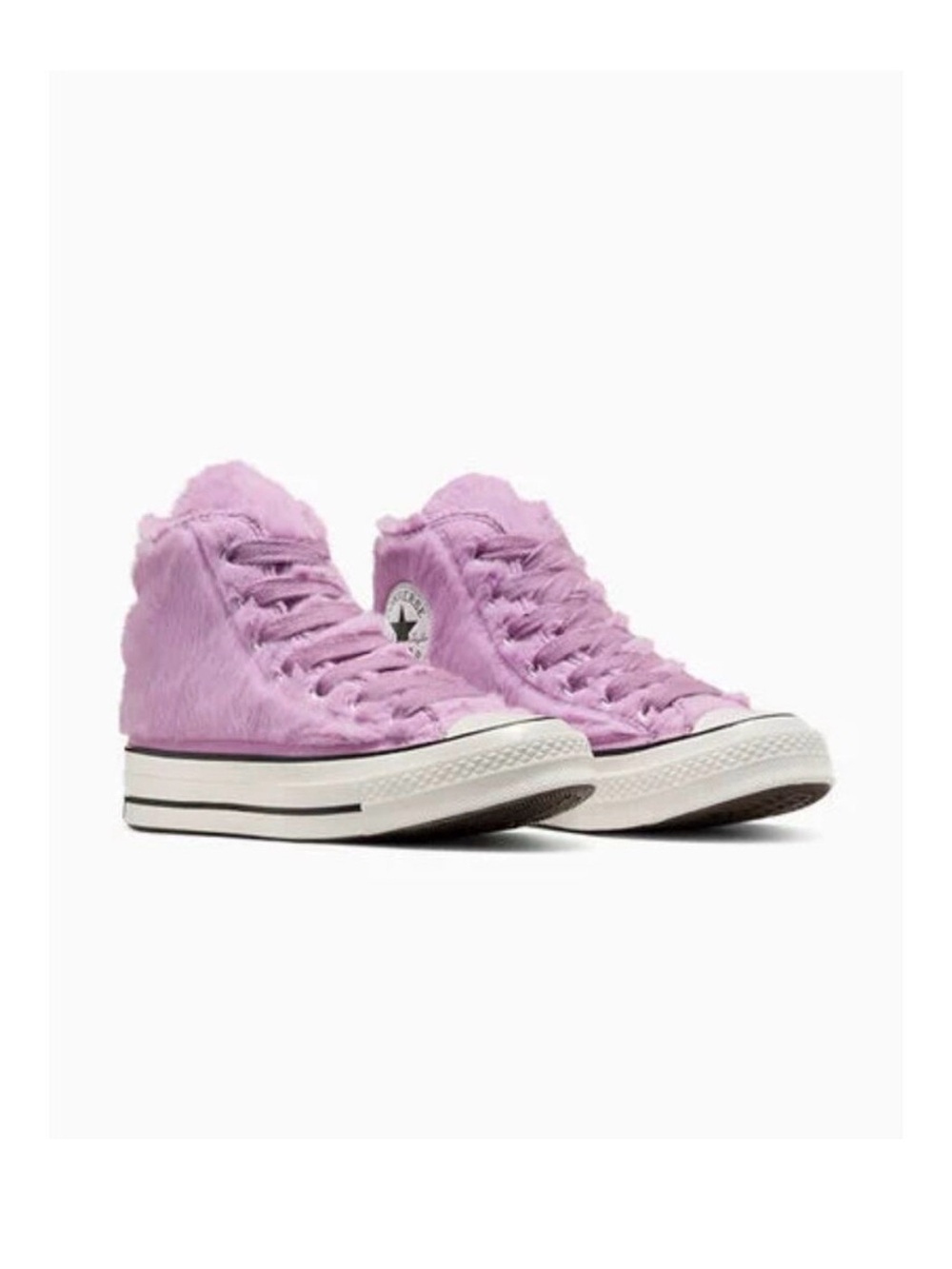 Converse Chuck 70 Amethyst Purple Faux Fur High-Top Sneakers size 4 (GIRLS)